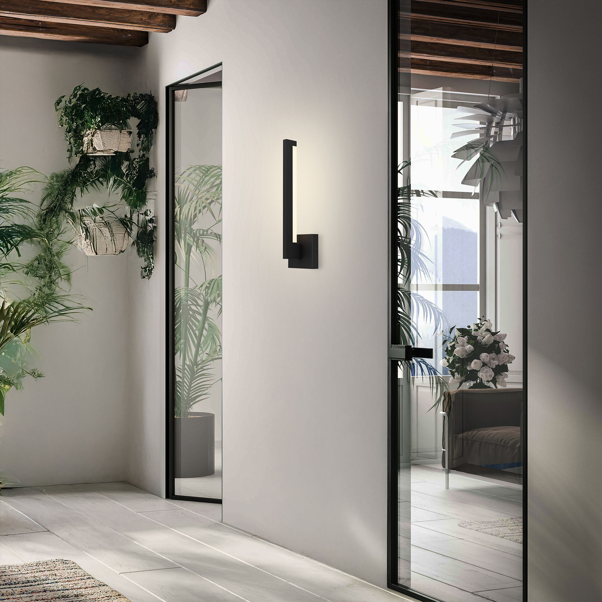 Lana LED 18 inch Sand Black Outdoor Wall Sconce